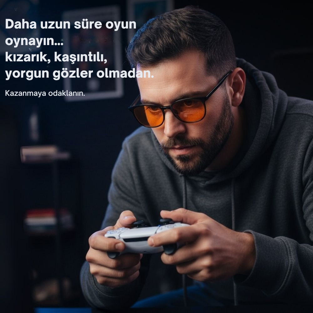 Arleyn® Fokus Unisex Kırmızı Lens Mavi Işık Gözlüğü