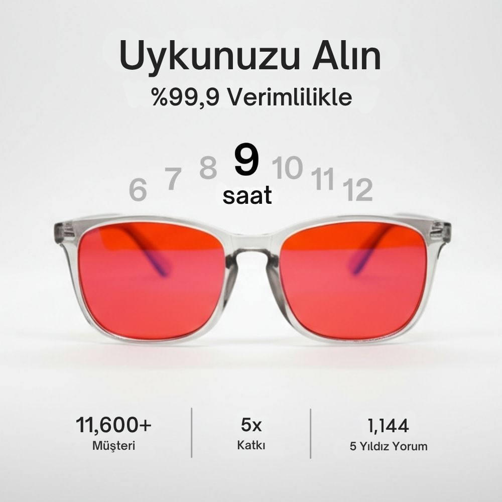 Arleyn® Fokus Unisex Kırmızı Lens Mavi Işık Gözlüğü