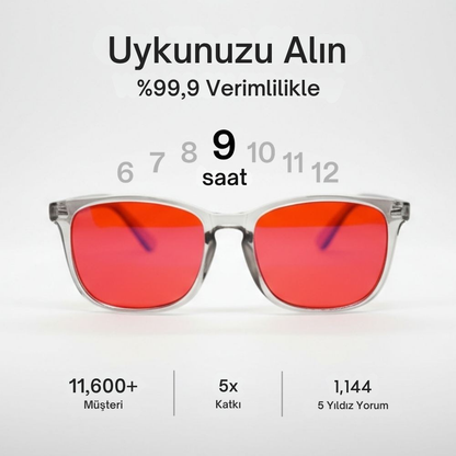 Arleyn® Fokus Unisex Kırmızı Lens Mavi Işık Gözlüğü